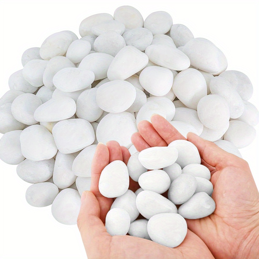 Aquarium Decoration Rock - 200/400g Witte Hooggepolijste Natuurlijke Kiezels 2-3